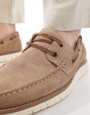 Asos Design Boat Shoes In Neutral