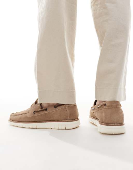 ASOS DESIGN boat shoes in stone suede, 3 of 4