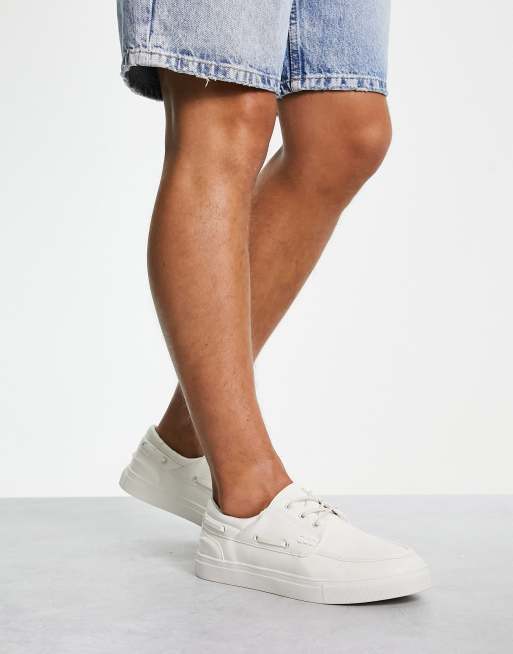 White vans cheap boat shoes