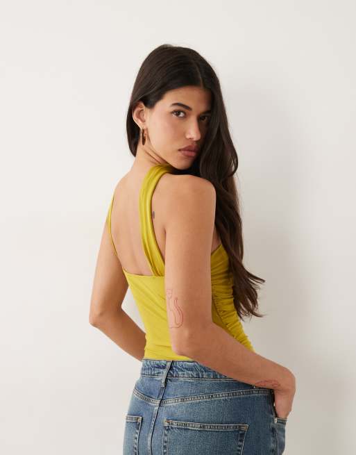 ASOS DESIGN - Body bandeau près du corps effet foulard - Vert olive, 4 de 4