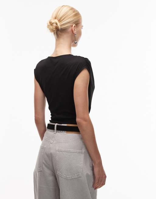 ASOS DESIGN - Body cache-cœur effet drapé en jersey doux - Noir, 3 de 4