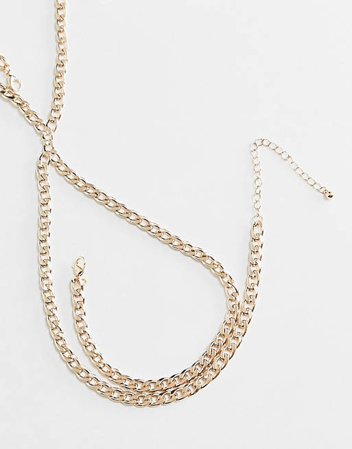 Asos Women Accessories Jewelry Body Jewelry Body chain in chunky curb chain in tone 