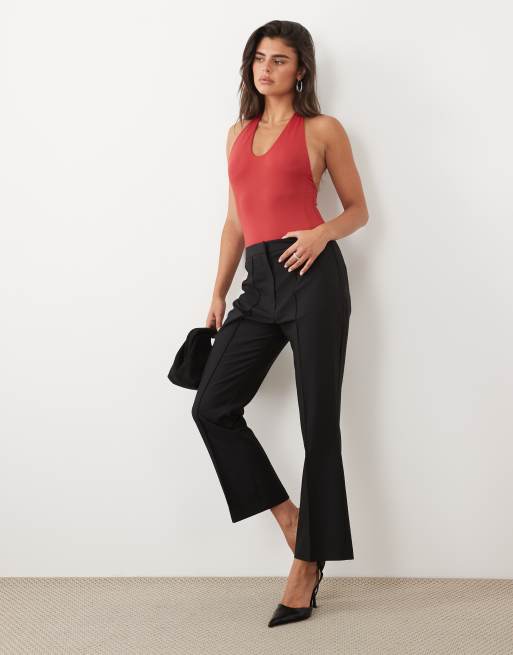 ASOS DESIGN body con scollo rotondo in poliammide bordeaux, 2 di 4