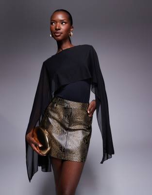 ASOS DESIGN - Body effet cape - Noir