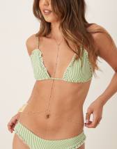 ASOS DESIGN lariat necklace with fine snake chain detail in gold tone