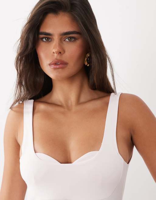 ASOS DESIGN - Body modellante in poliammide rosa, 3 di 4