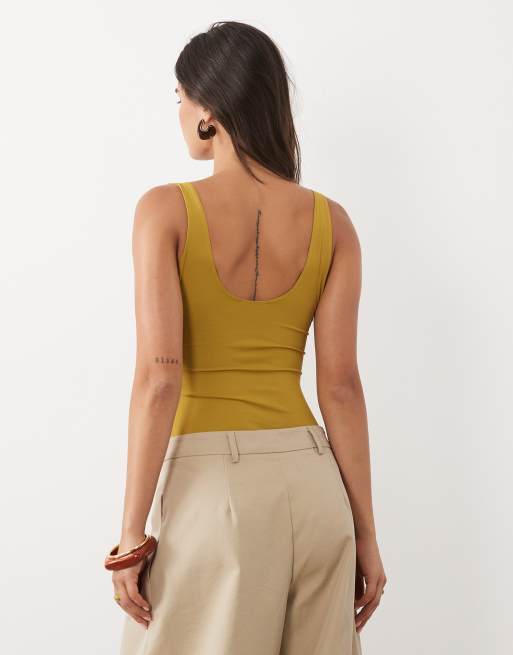 ASOS DESIGN - body moldeador de poliamida en verde oliva, 4 de 4