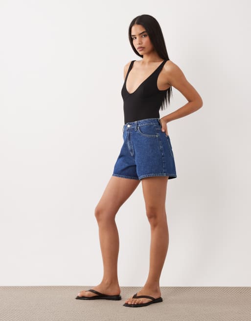 ASOS DESIGN - Body negro escotado de canalé, 2 de 4