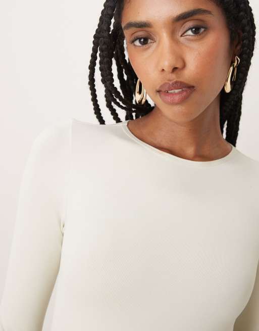 ASOS DESIGN - Body ras de cou sans coutures à manches longues - Taupe, 3 de 4