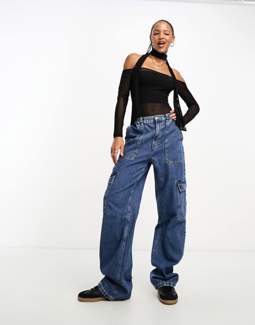 ASOS DESIGN - Body van mesh met blote schouders en sjaal in zwart, 2 van 4