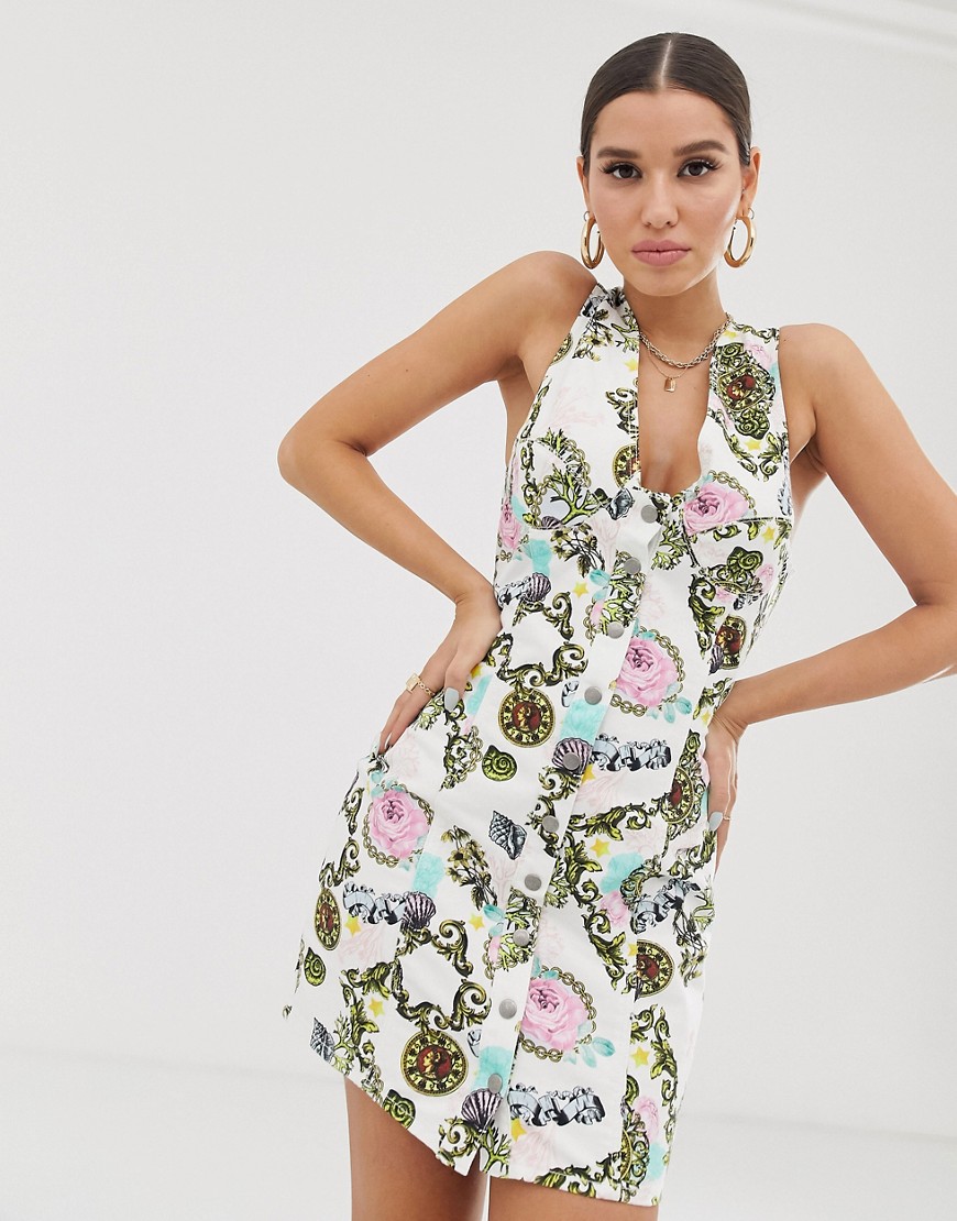 ASOS DESIGN — bodycon-kjole i tørklædeprint-Multifarvet