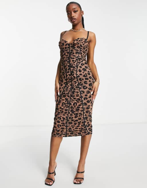 Asos animal store print midi dress