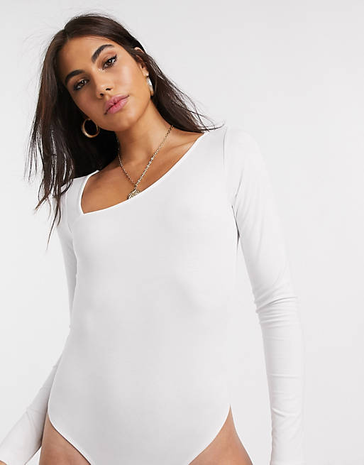 ASOS Damen Kleidung Tops & Shirts Bodys Printed asymmetric bodysuit in 