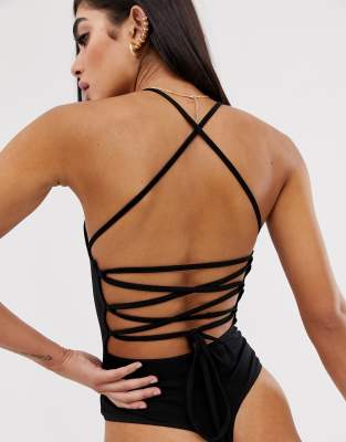 lace up back bodysuit