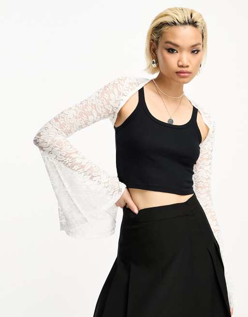 Long sleeve outlet lace shrug