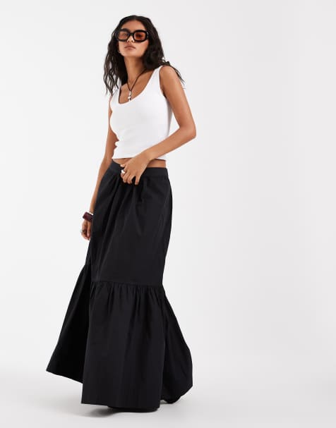 ASOS DESIGN - Boho maxirok met stroken in zwart - view 1