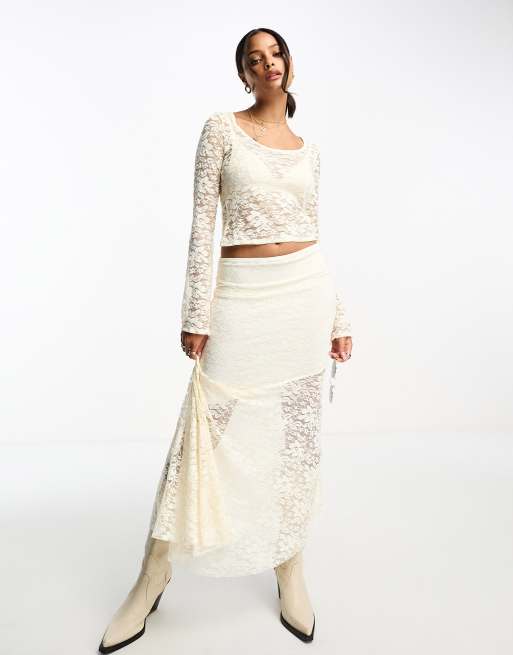 Lace boho outlet skirt