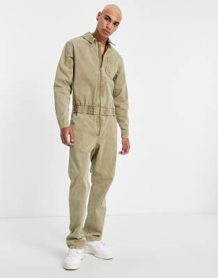 mens beige boiler suit