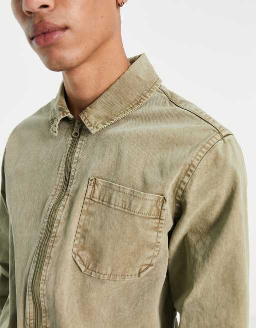 ASOS DESIGN boiler suit in washed green, 4 of 4