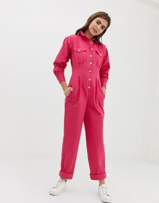 asos pink boiler suit