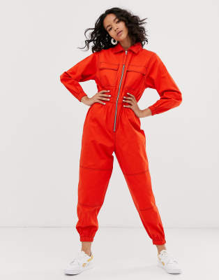 womens orange boiler suit