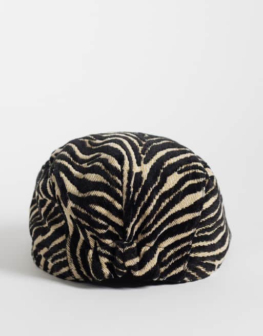 ASOS DESIGN - boina plana de cebra, 6 de 6