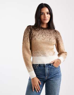 Asos Design Bold Shoulders Sweater In Multi