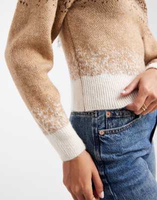 Asos Design Bold Shoulders Sweater In Multi