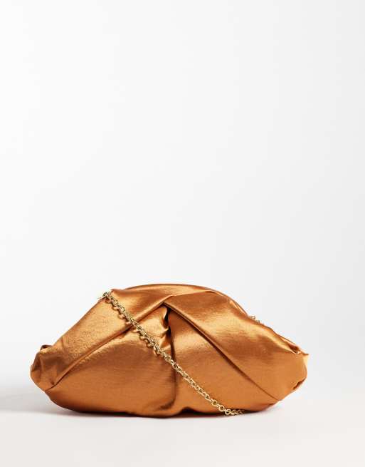 ASOS DESIGN - bolso clutch con marco de satén en color óxido, 3 de 4