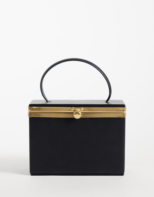 ASOS DESIGN - bolso clutch mini tipo neceser vanity en negro, 1 de 4
