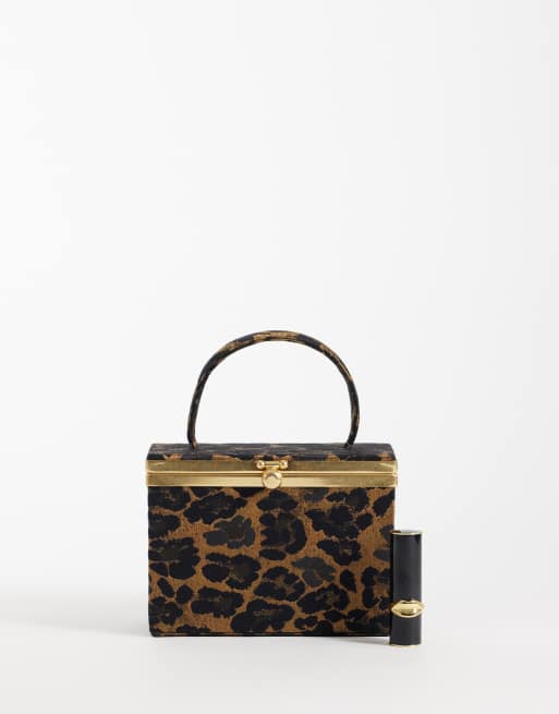 ASOS DESIGN - bolso clutch mini vanity con estampado de leopardo, 2 de 4
