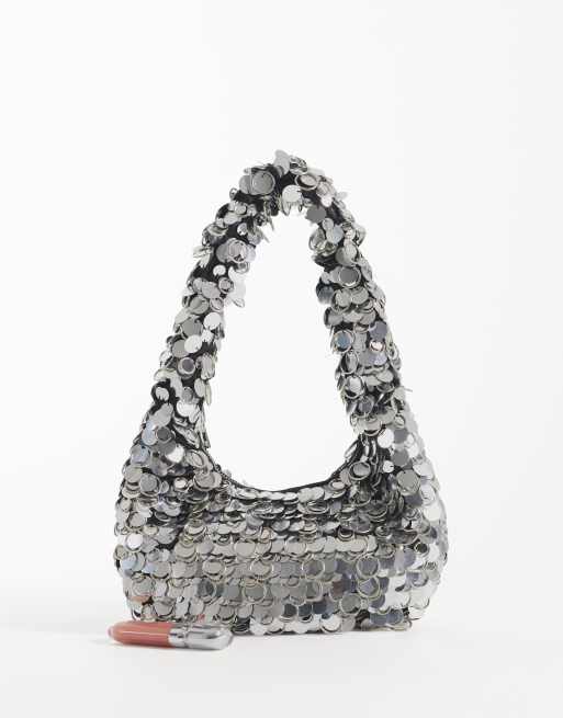 ASOS DESIGN - Bolso de hombro con discos en plateado, 2 de 4