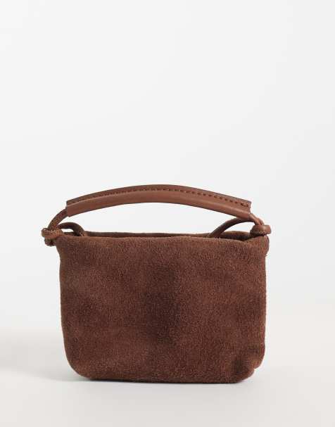 ASOS DESIGN - bolso mini tipo pouch de ante en chocolate - view 1