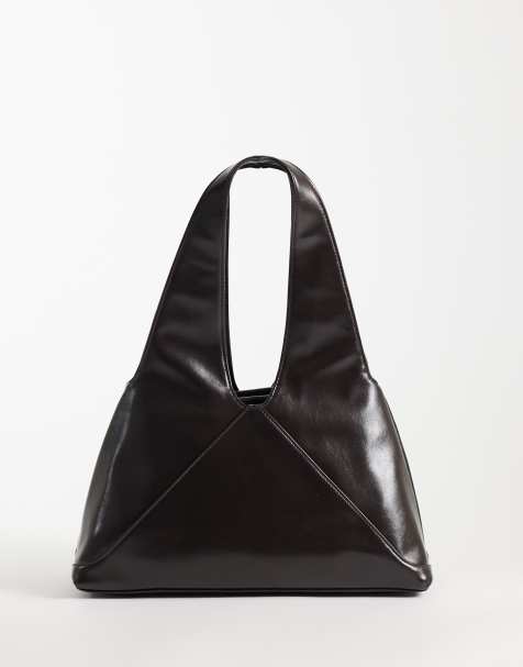 ASOS DESIGN - Bolso tote marrón chocolate de corte trapecio con bolsillo interior - view 1