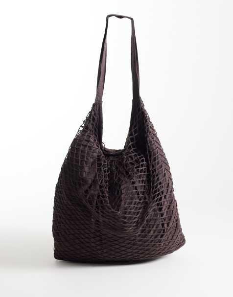ASOS DESIGN - Bolso tote marrón chocolate estilo rejilla - view 1