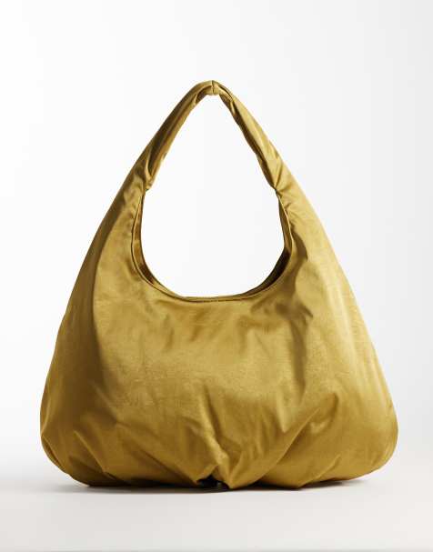 ASOS DESIGN - bolso tote satinado extragrande en chartreuse - view 1
