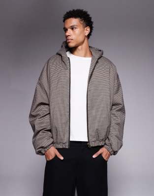 ASOS DESIGN - Bomber à carreaux-Brown