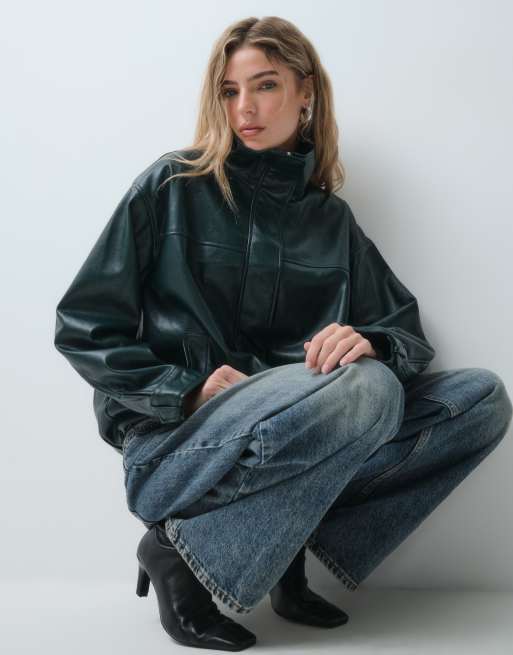 ASOS DESIGN bomber à col cheminée vert foncé, 3 de 5