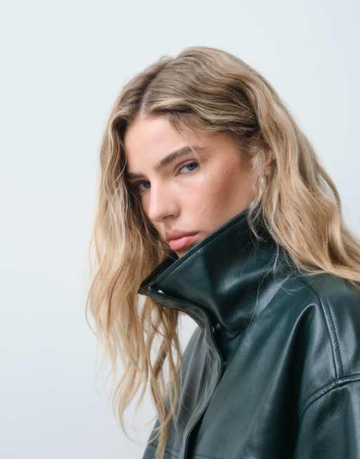 ASOS DESIGN bomber à col cheminée vert foncé, 4 de 5