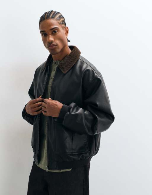ASOS DESIGN bomber à col contrastant marron, 3 de 5
