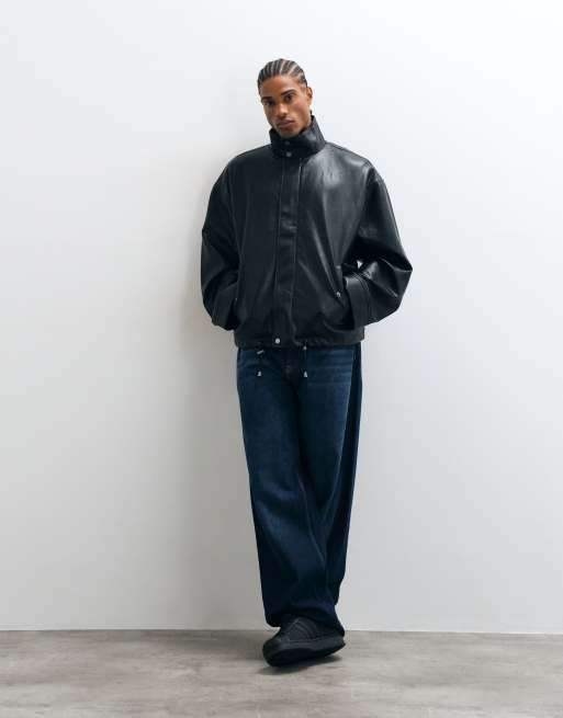 ASOS DESIGN bomber à effet cuir noir, 2 de 5