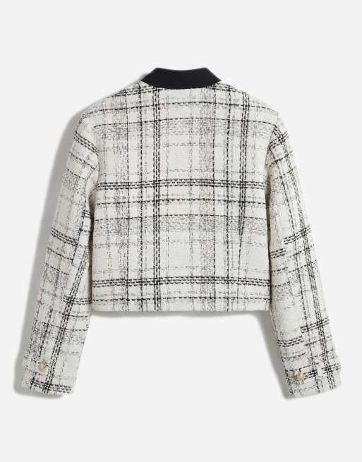 ASOS DESIGN - Bomber ajusté à carreaux en bouclé, 6 de 11