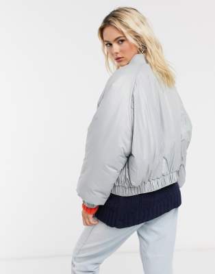 asos grey bomber jacket