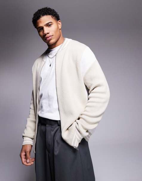 ASOS DESIGN - Bomber décontracté en maille color block - Taupe - view 1