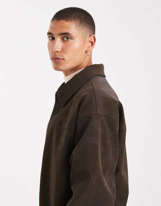 ASOS DESIGN - Bomber en imitation daim - Marron, 4 de 5