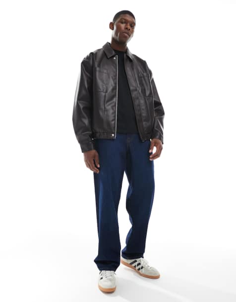 ASOS DESIGN - Bomber en similicuir - Marron foncé - view 1