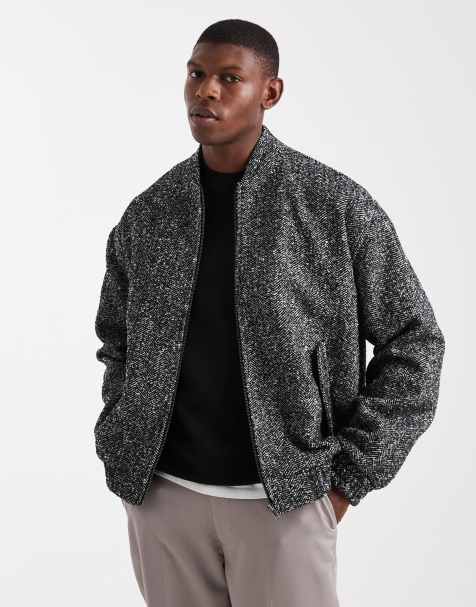ASOS DESIGN bomber in herringbone - view 1