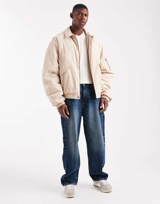 ASOS DESIGN bomber in stone, 2 of 5