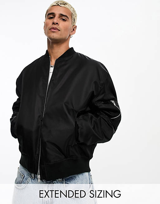ASOS DESIGN bomber jacket in black