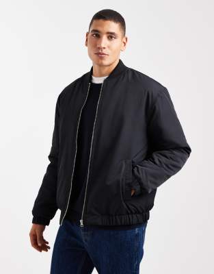 Asos Design Bomber Jacket In Black